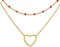 WERIREN Dainty 14K Gold Plated Heart Layered Pendant Choker Necklace